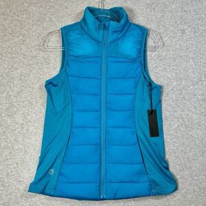 SAVVI NEW Rise Zip Front Blue Mineral Puffer Outdoor Gorp Vest Women's Medium